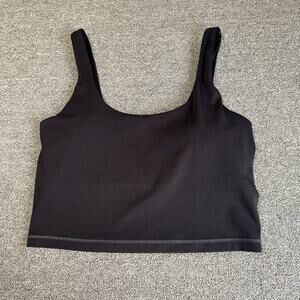 Avia SoftSculpt Activewear Cropped Tank Top Women's Size Large Black Basic Yoga